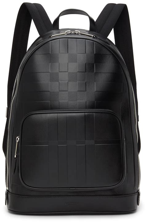 burberry black check backpack